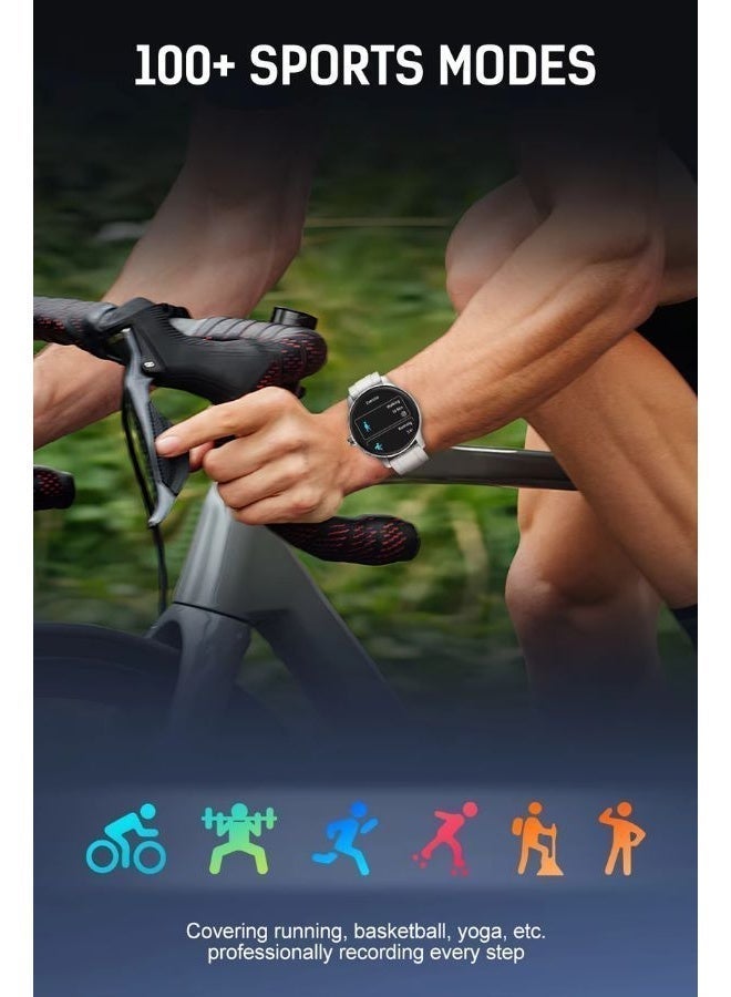 LDNIO ساعة ذكية مع مراقبة معدل ضربات القلب والأكسجين في الوقت الحقيقي، مراقبة صحة النوم، أوضاع رياضية احترافية وتتبع نوم ذكي بتصميم مقاوم للماء من سبائك الزنك الفاخرة. - Image 2